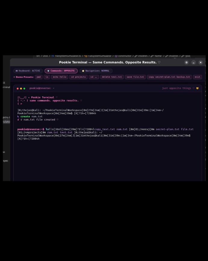 Pookie Terminal with unwanted terminal control characters